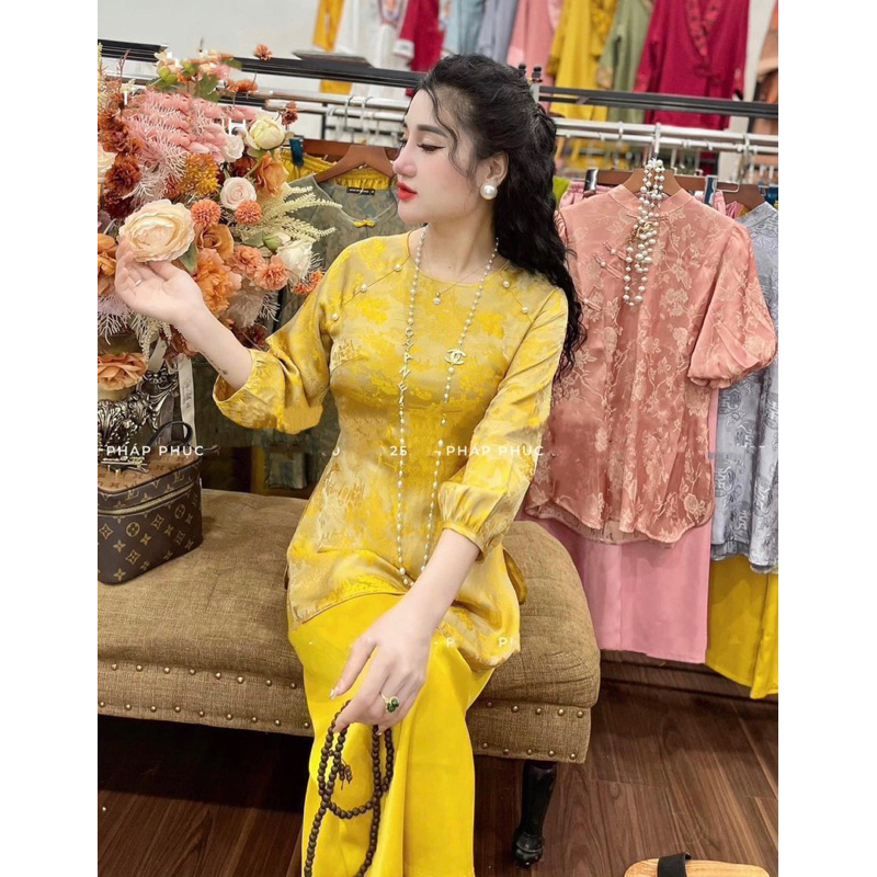 Set bộ lam đi chùa gấm siêu đẹp