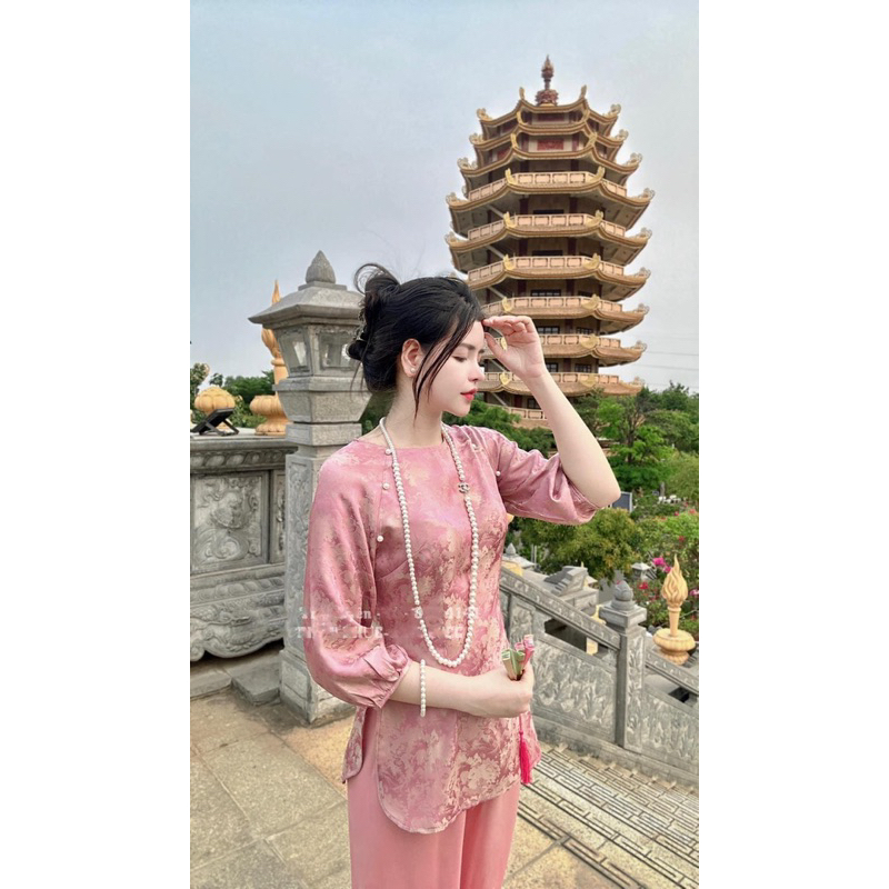 Set bộ lam đi chùa gấm siêu đẹp