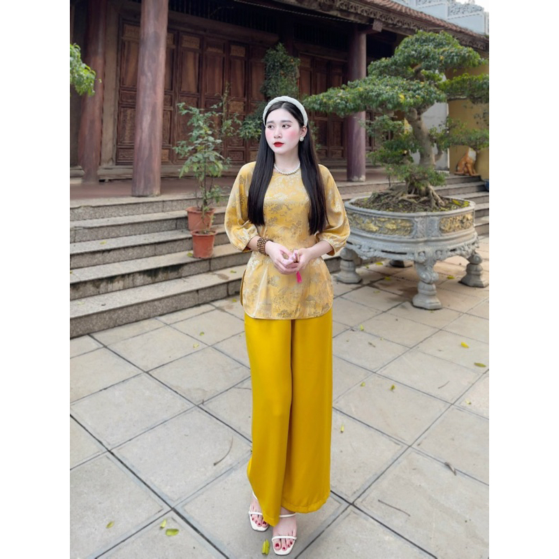 Set bộ lam đi chùa gấm siêu đẹp