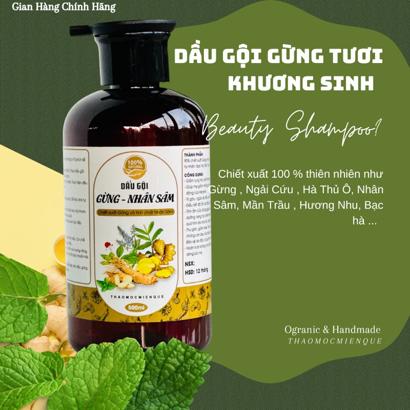Dầu gội thảo dược gừng và nhân sâm