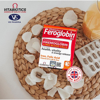 Viên uống bổ sung sắt FEROGLOBIN Vitabiotics dạng viên nang