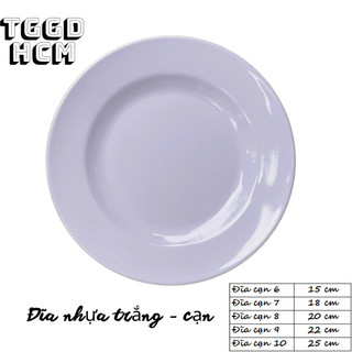 Đĩa nhựa melamine màu trắng size 15 - 18 - 20 - 22 - 25 cm