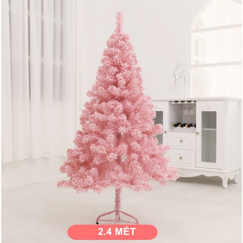 Cây Thông Hồng Phủ Tuyết C13 2.4m loại tán dày rậm Cây Thông Trang Trí Noel