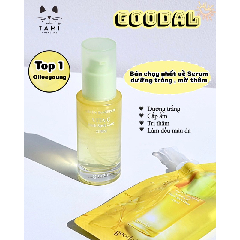 Tinh chất Vitamin C Goodal Green Tangerine Vit C Dark Spot Serum dưỡng sáng da mờ thâm