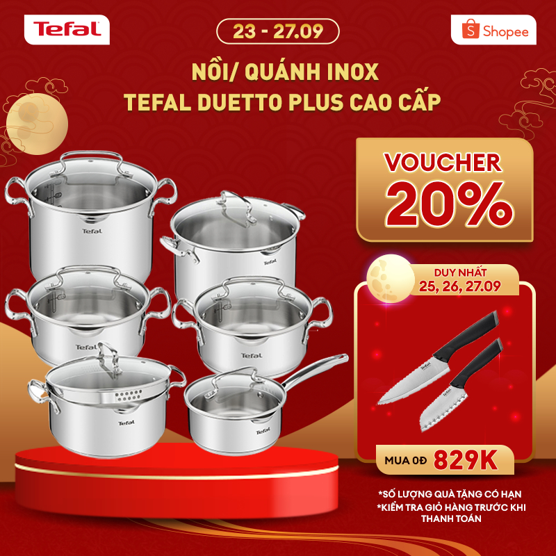 Nồi/ quánh Inox Tefal Duetto Plus cao cấp
