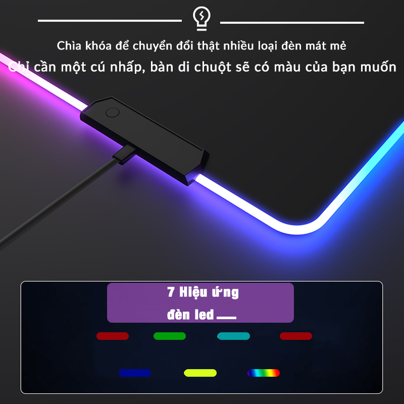 Lót chuột cỡ lớn led RGB miếng lót chuột máy tính gaming siêu thoải mái, siêu bền có chống thấm nước pad chuột