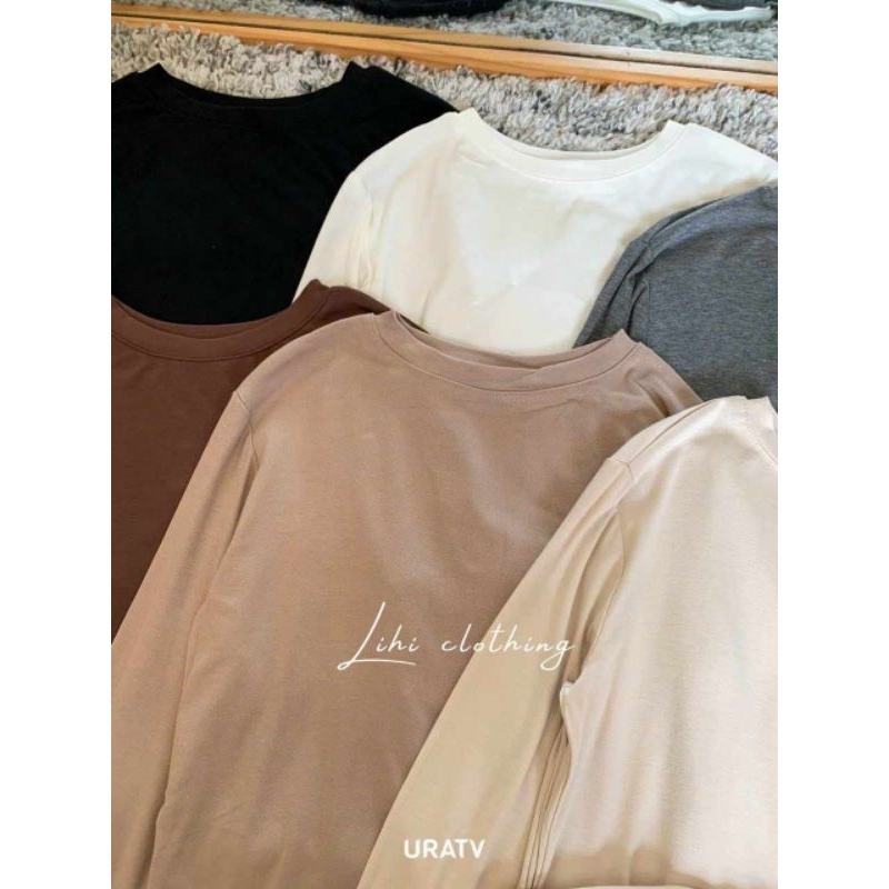 Áo thun dẻo trơn dài tay hàng QC