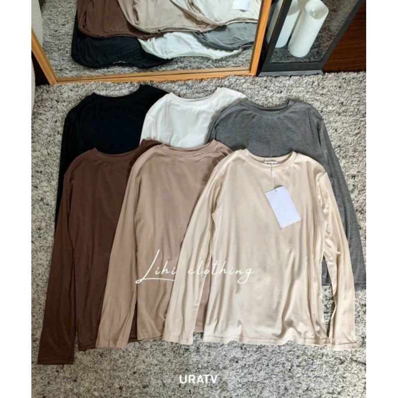 Áo thun dẻo trơn dài tay hàng QC