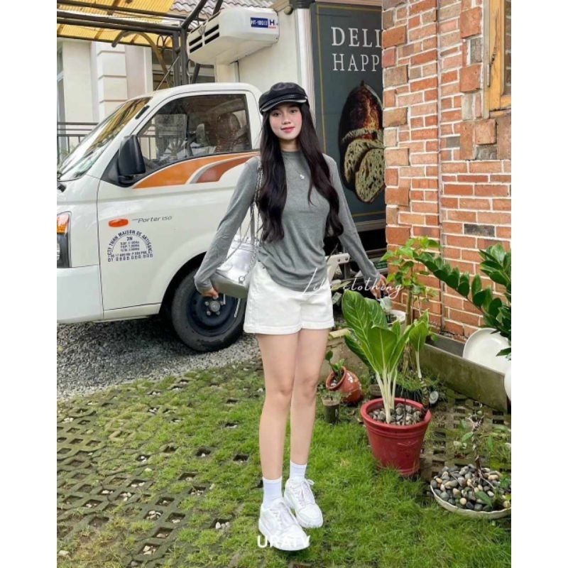 Áo thun dẻo trơn dài tay hàng QC