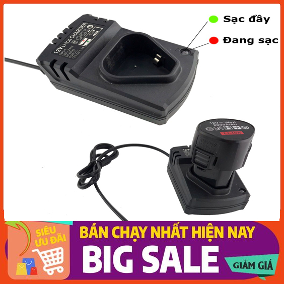 Cốc sạc cho máy khoan pin 12v, sạc đế 12v tiện lợi