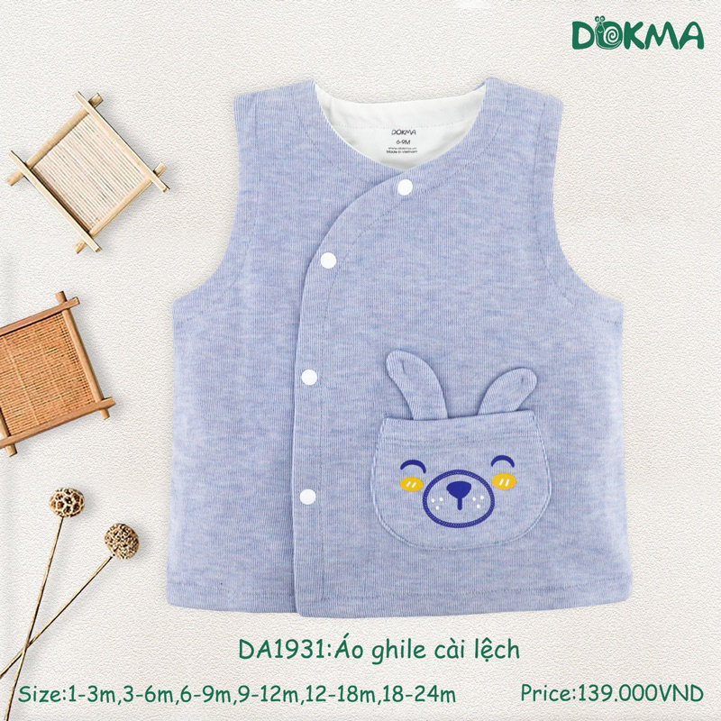 Áo gile nỉ dày DOKMA size 3m đến 24m
