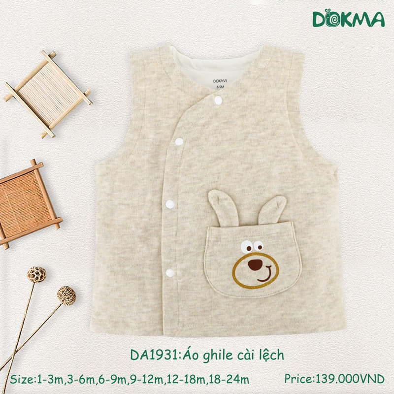 Áo gile nỉ dày DOKMA size 3m đến 24m