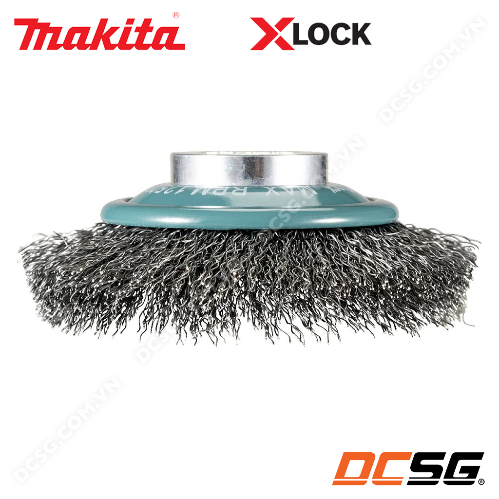 Chổi sợi thép đánh rỉ sét hình nón Xlock 100mm Makita D-73449 | DCSG