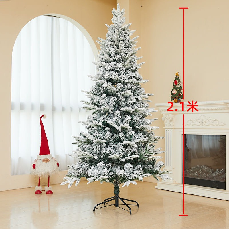 Cây Thông Tuyết Mix Lá PVC và PE Cao Cấp C15 2.1 MÉT loại tán dày rậm Cây Thông Trang Trí Noel