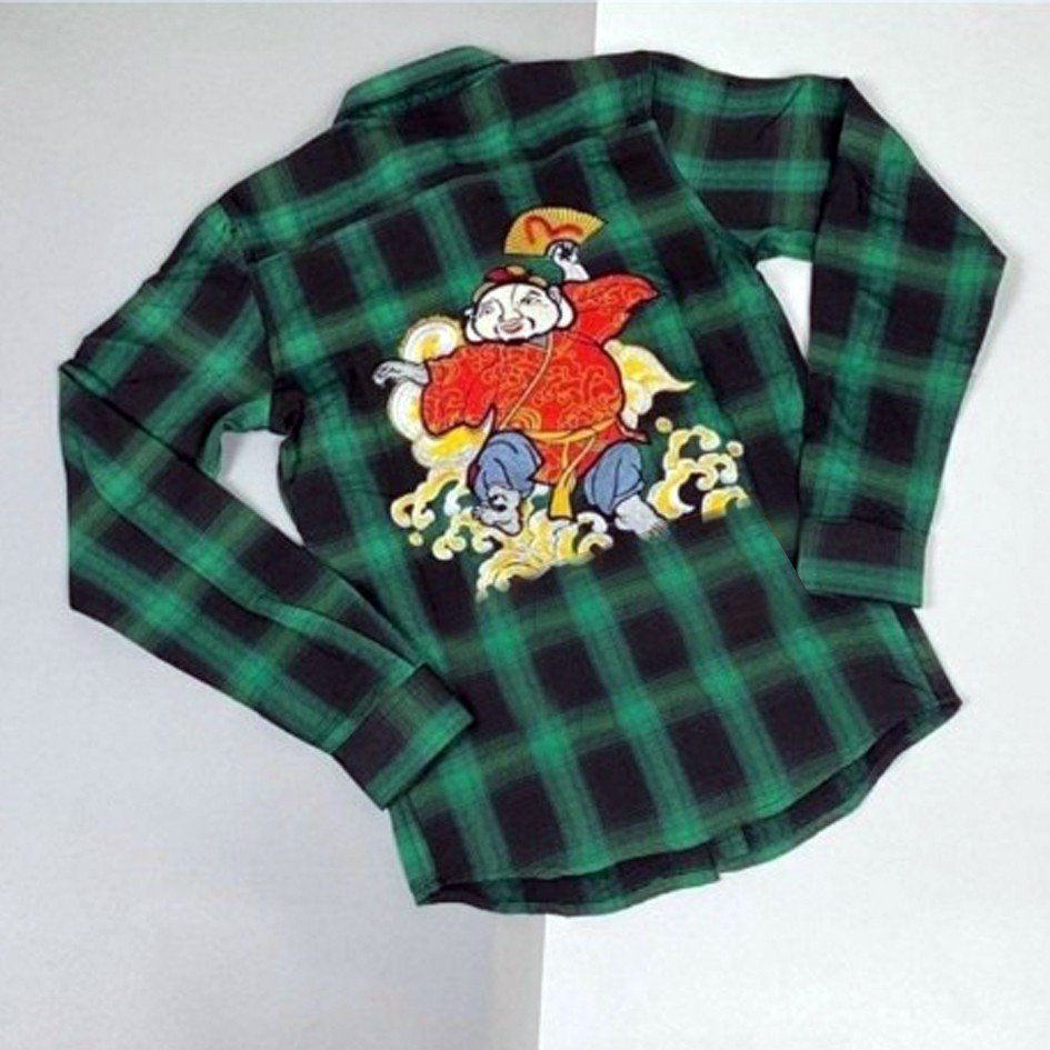 Áo sơ mi caro thêu túi  BN FASHION áo sơ mi nam nữ cao cấp do shop mua vải tự cắt giá rẻ .