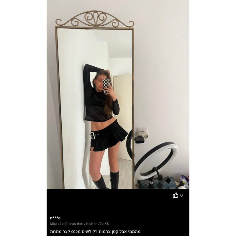 Chân váy lưng thấp Y2K