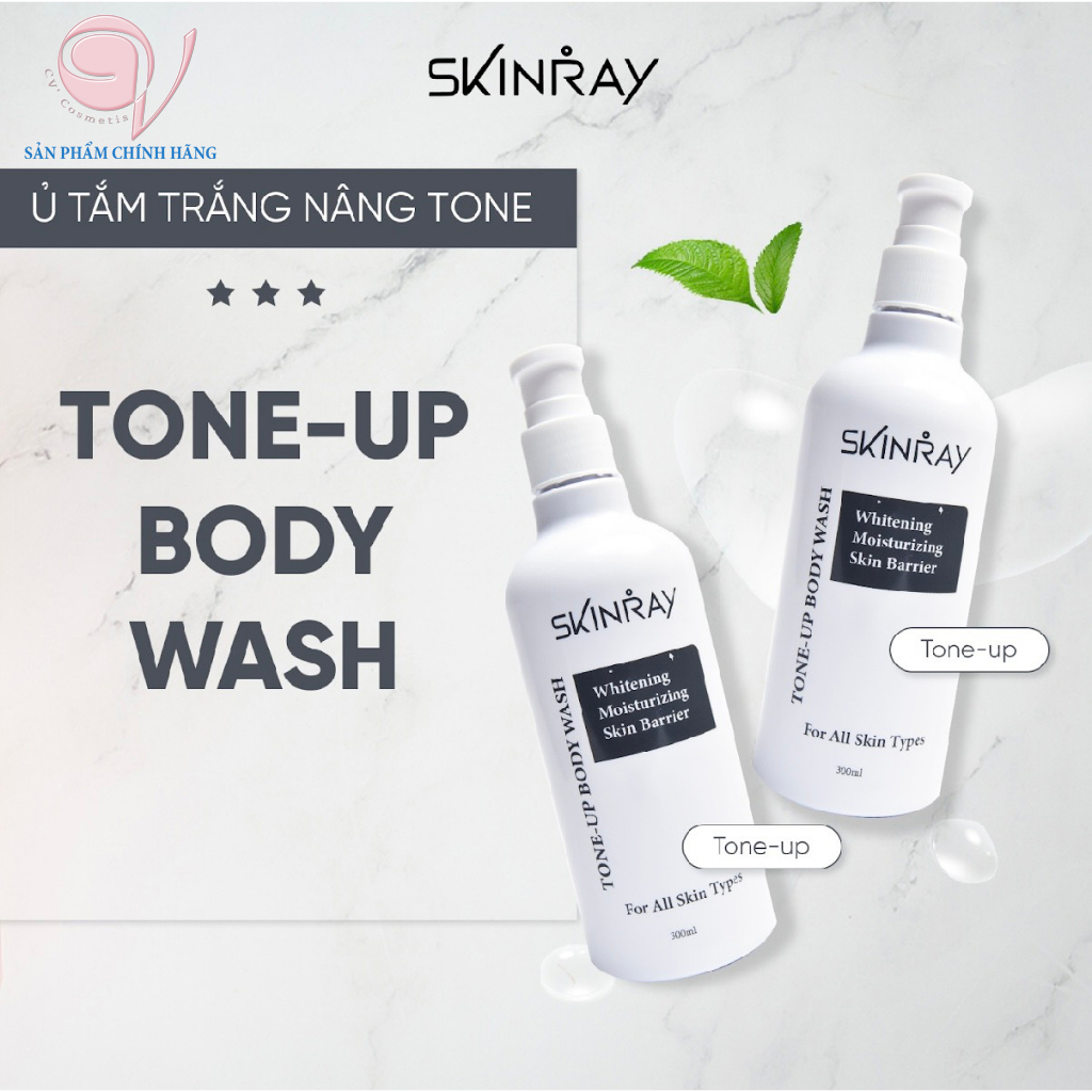Ủ Tắm Trắng SKINRAY TONE UP BODY WASH Giúp Da Trắng Sáng, Mềm Mịn - 300ml