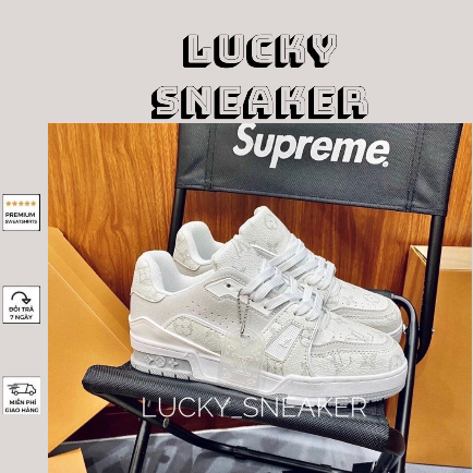 Giày Sneaker LV Trainer54 Monogram White Họa Tiết Lai Au [ Fullbox Cao Cấp ]