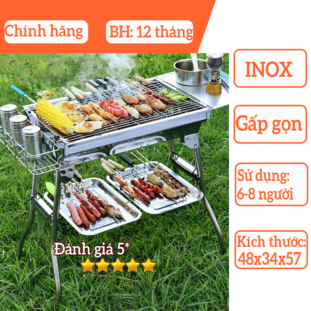 [GIẢM 50K] Bếp Nướng Than Hoa Inox H1, 𝐇𝐚̀𝐧𝐠 𝐂𝐓𝐲-𝐈𝐧𝐨𝐱 𝐃𝐚̀𝐲 𝐃𝐚̣̆𝐧, Lò Nướng Than Hoa Inox - TIỆN LỢI