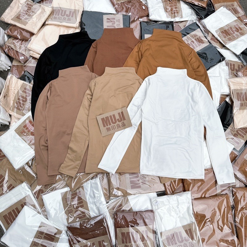 Áo thun giữ nhiệt nữ dài tay cổ leo M.u.j.i - GiunhietMuji207_P0K41