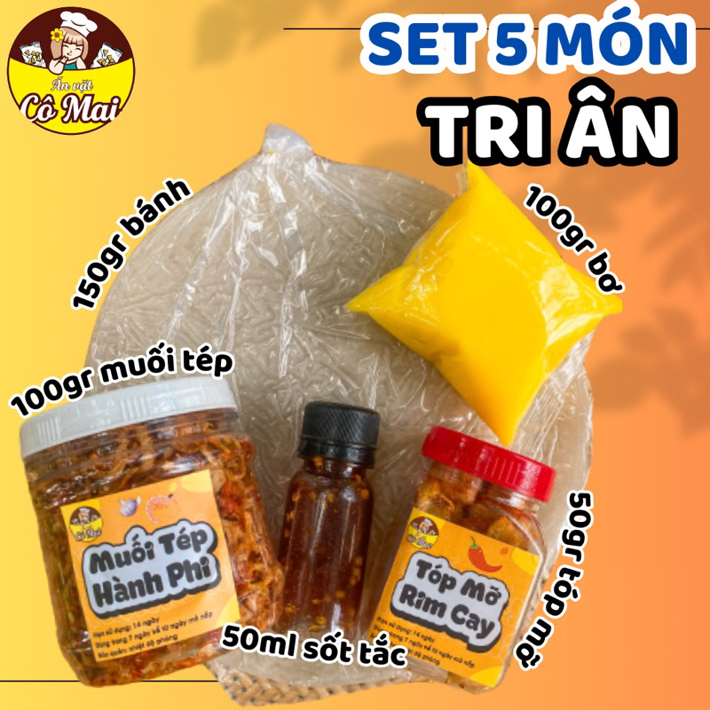 Set 5 Món Bánh Tráng Phới Sương Tóp Mỡ