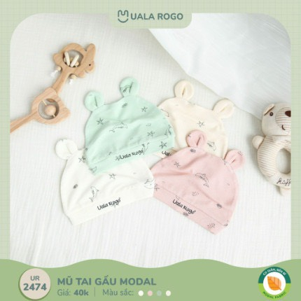 Nón sơ sinh UALA & ROGO vải petit siêu mềm mịn UR 2410 new
