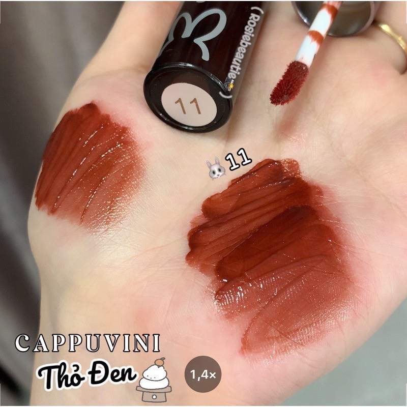 Son Tint Bóng Thỏ Đen Hồng CAPPUVINI lâu trôi