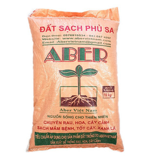 Đất phù sa giàu dinh dưỡng ABER, ABER PRO, giá thể, đất sạch trồng rau, hoa, cây cảnh bao 9kg