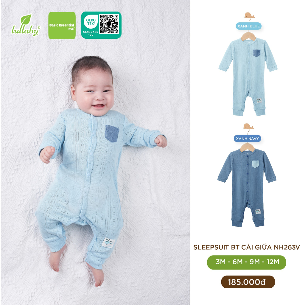 Lullaby - Sleepsuit Bé trai, bé gái cài vai NH264V - NH263V