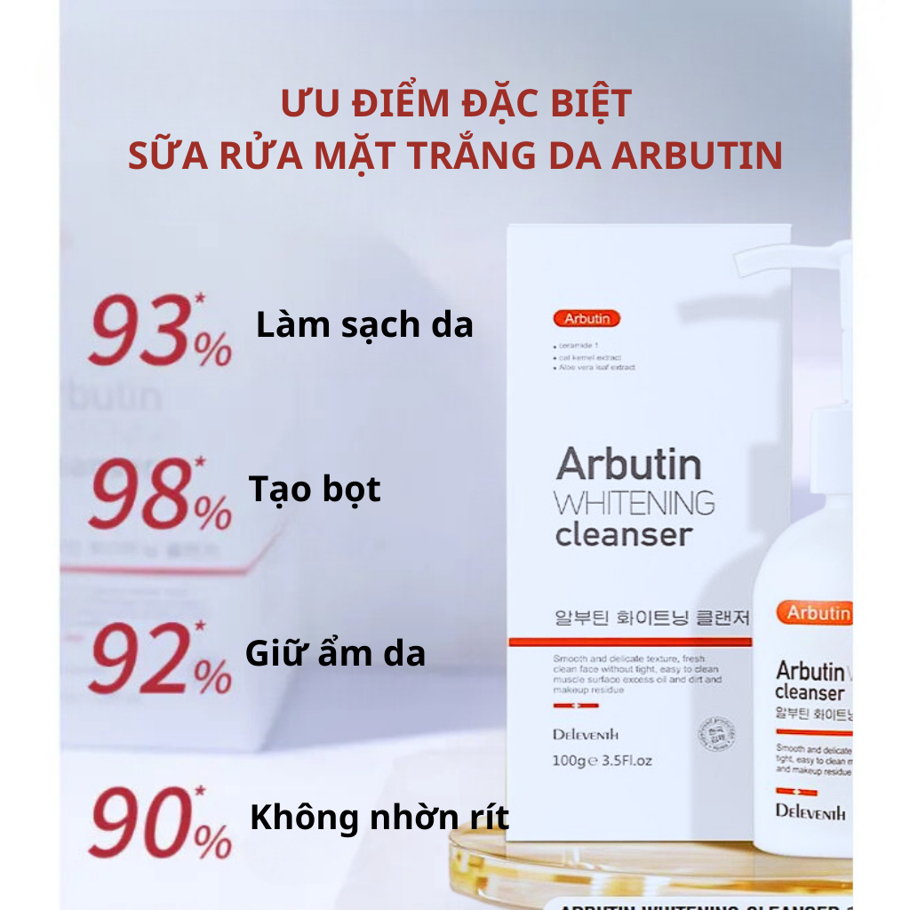 Sữa rửa mặt trắng da Arbutin, Sữa rửa mặt làm sáng da mờ thâm giảm mụn hiệu quả | BigBuy360 - bigbuy360.vn