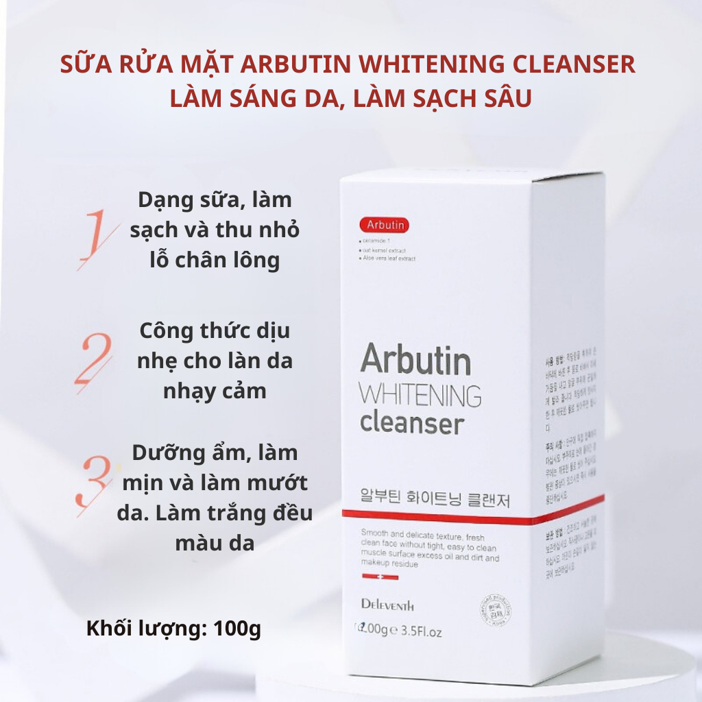 Sữa rửa mặt trắng da Arbutin, Sữa rửa mặt làm sáng da mờ thâm giảm mụn hiệu quả | BigBuy360 - bigbuy360.vn