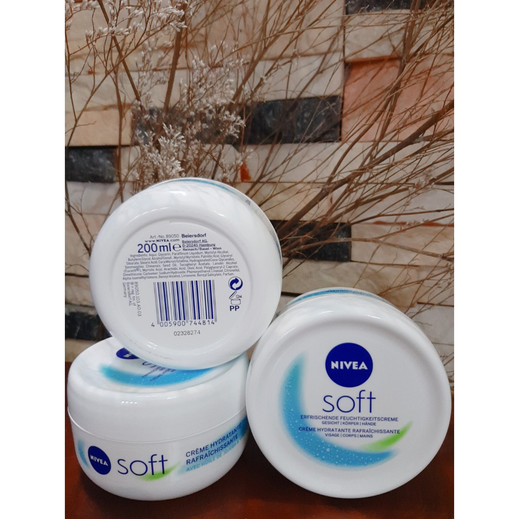 [Mã SGMST20K giảm 20K đơn 0đ] Kem dưỡng ẩm da NIVEA Soft cho cả da mặt và toàn thân dưỡng da mềm mịn 200ml