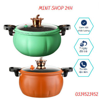 Nồi áp suất bí ngô đun trên bếp ga bếp từ