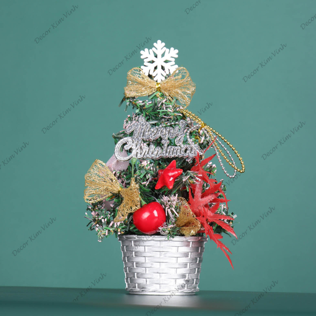 Cây Thông Nhí TNM14 Cây 20cm Trang Trí Giáng Sinh Cây Thông Noel kèm đèn