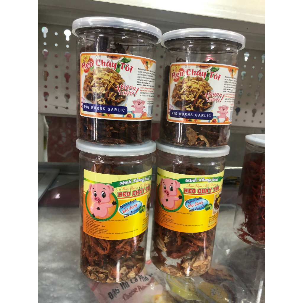 Khô Heo Cháy Tỏi 250g/500gr ( Thơm ngon – đậm vị ) đồ ăn vặt từ Minh Khang Food