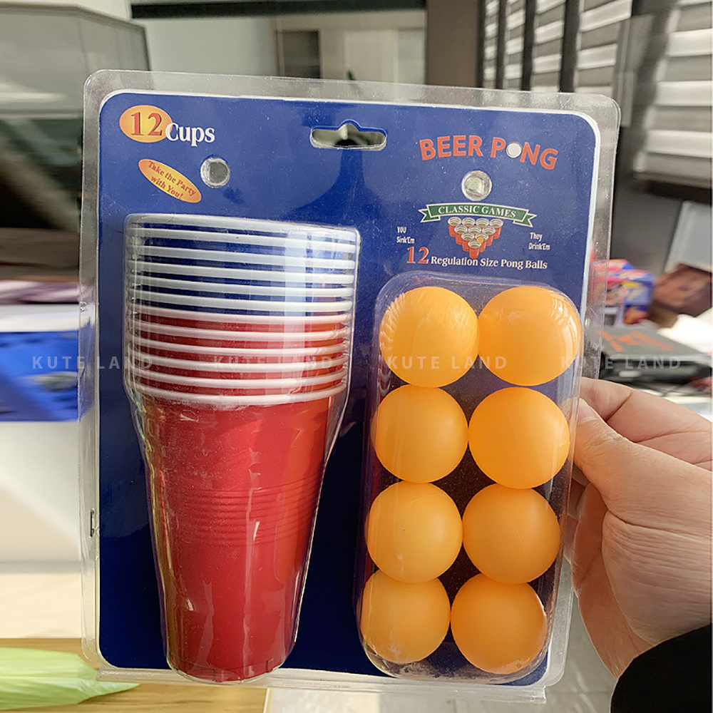 Bô trò chơi ném bóng Beer Pong huyền thoại Dringking Game 12/24 banh dành cho cuộc vui không hồi kết GUB15