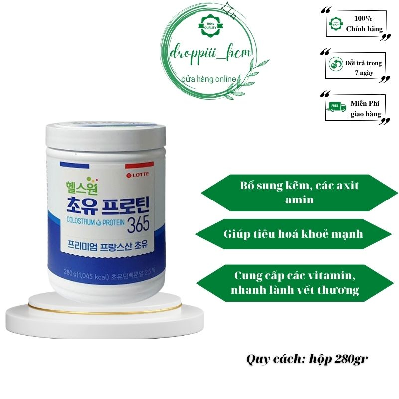 Sữa non Colostrum Protein 365 24h lotte nhập khẩu Hàn Quốc,nguyên liệu từ pháp,phù hợp trẻ nhỏ,người già,phụ nữ có thai