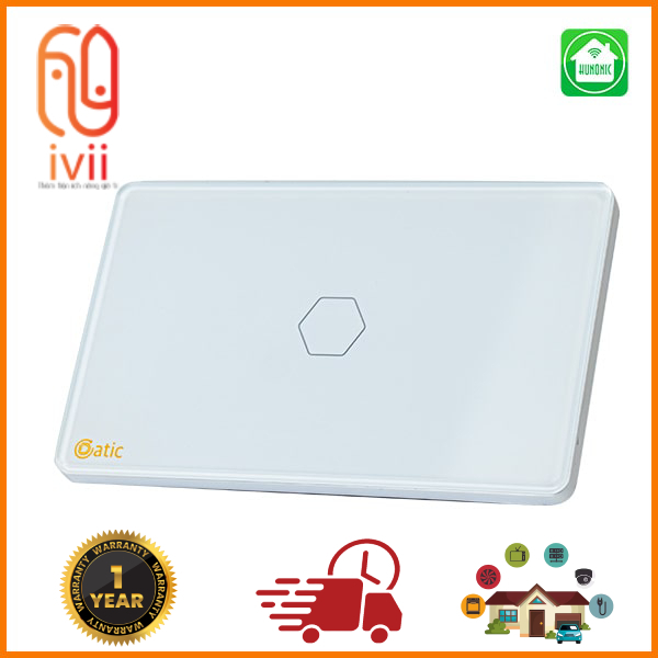 Công Tắc Cảm Ứng Thông Minh HUNONIC DATIC Đen/Trắng Công Tắc Wifi Điều Khiển Từ Xa Bằng Điện Thoại - Chính Hãng