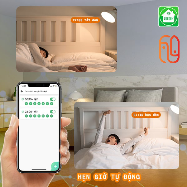 Công Tắc Cảm Ứng Thông Minh HUNONIC DATIC Đen/Trắng Công Tắc Wifi Điều Khiển Từ Xa Bằng Điện Thoại - Chính Hãng