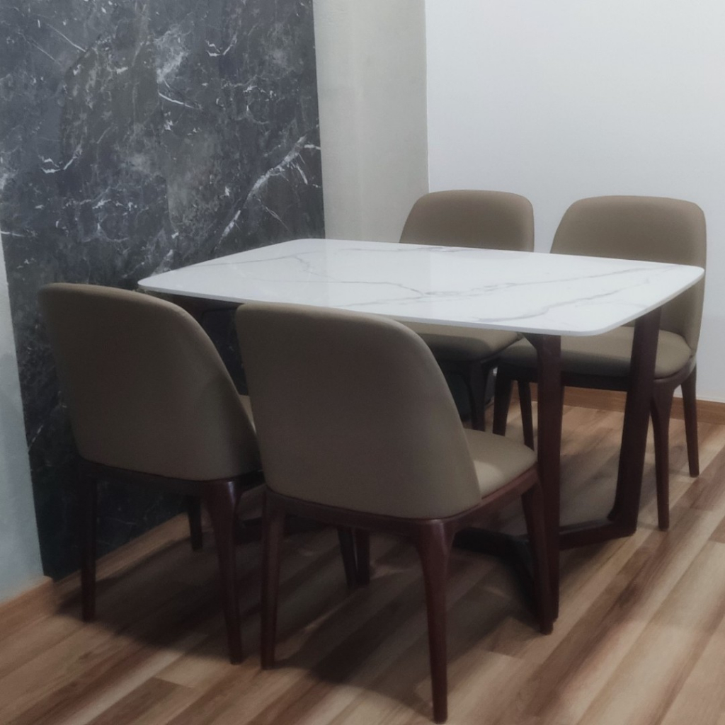 Bàn ăn cơm 4 ghế , bàn ăn mặt đá 4 ghế grace cao cấp đặt chung cư siêu sang - BH 1 NĂM | BigBuy360 - bigbuy360.vn