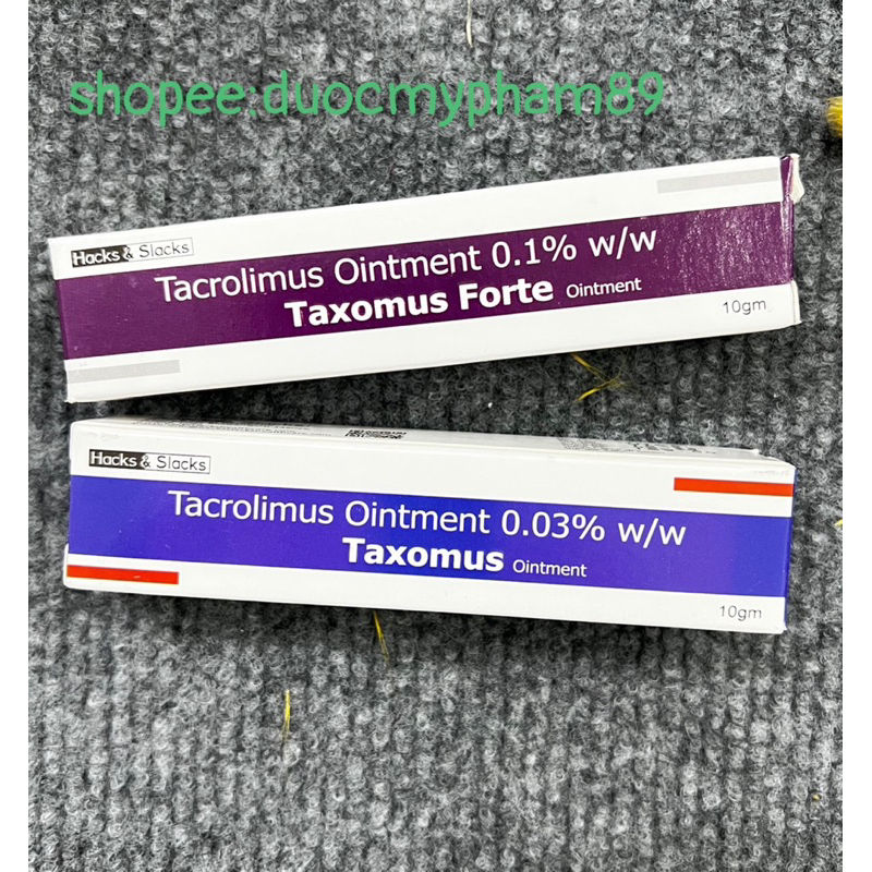 Tacrolimus 0.1 % . 0.03, kem dịu da giảm ngứa , chàm ngoài da