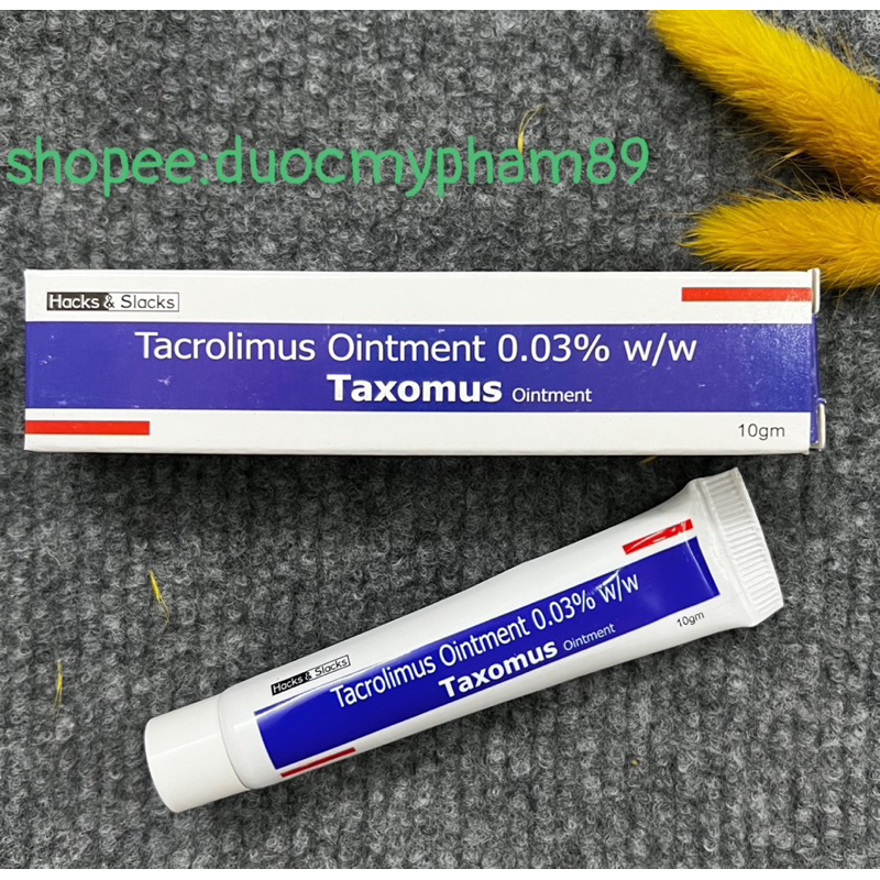 Tacrolimus 0.1 % . 0.03, kem dịu da giảm ngứa , chàm ngoài da