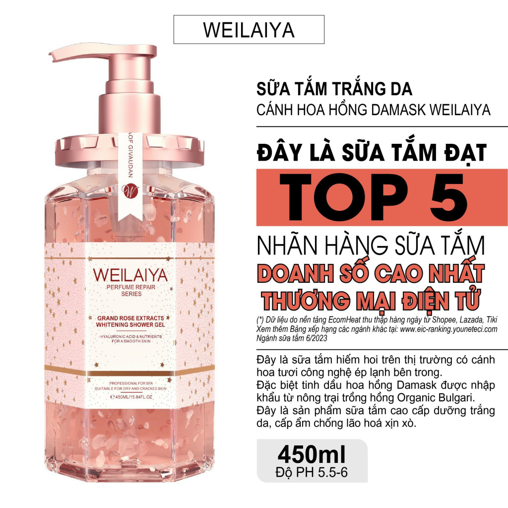 et Quà Cao Cấp 1 Chai Sữa Tắm Trắng Da Hoa Hồng Damask Weilaiya 450ml - Giải pháp quà tặng cho doanh nghiệp