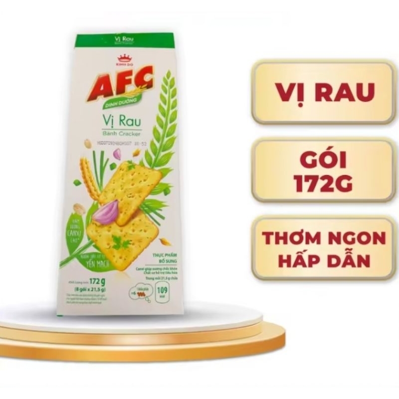 Bánh quy dinh dưỡng AFC vị rau, vị lúa mì  172g