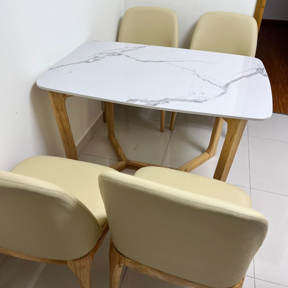 Bàn ăn cơm 4 ghế , bàn ăn mặt đá 4 ghế grace cao cấp đặt chung cư siêu sang - BH 1 NĂM | BigBuy360 - bigbuy360.vn