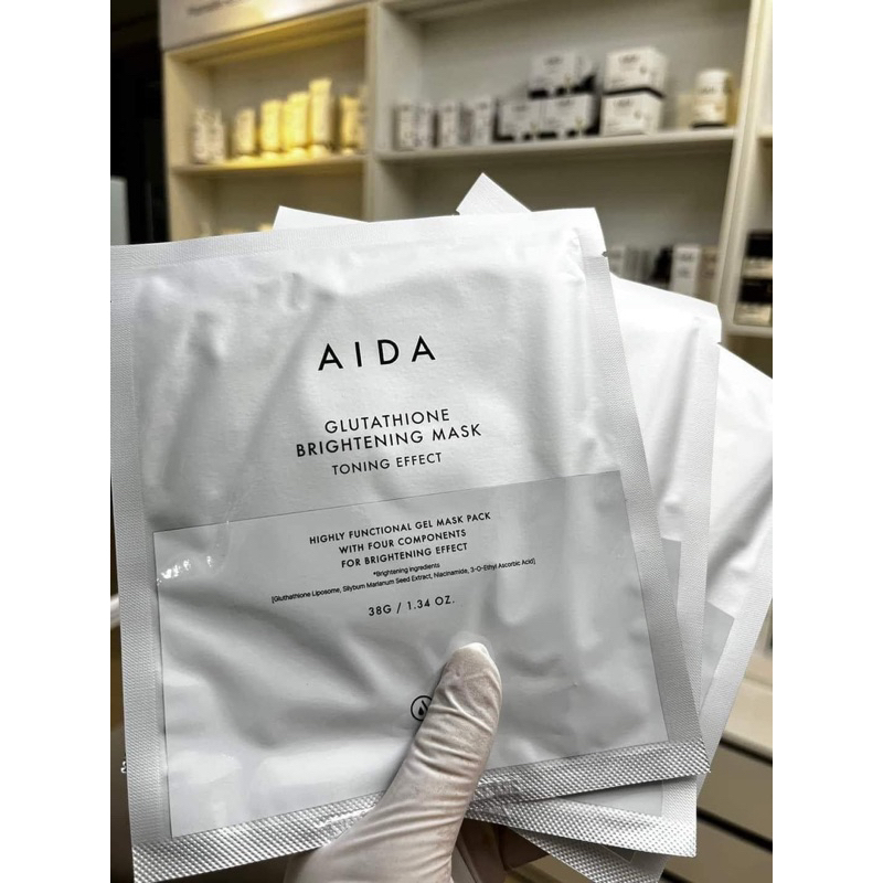 Mặt Nạ Siêu Truyền Trắng Aida Glutathione Brightening Mask Làm Trắng Căng Bóng Mờ Nám