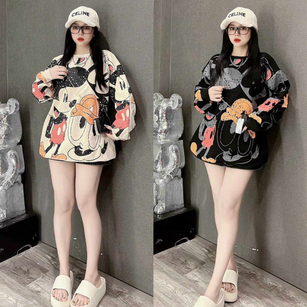 Áo Thun Nỉ nữ form rộng chất vải dày dặng tiểu thư sang trọng tinh tế