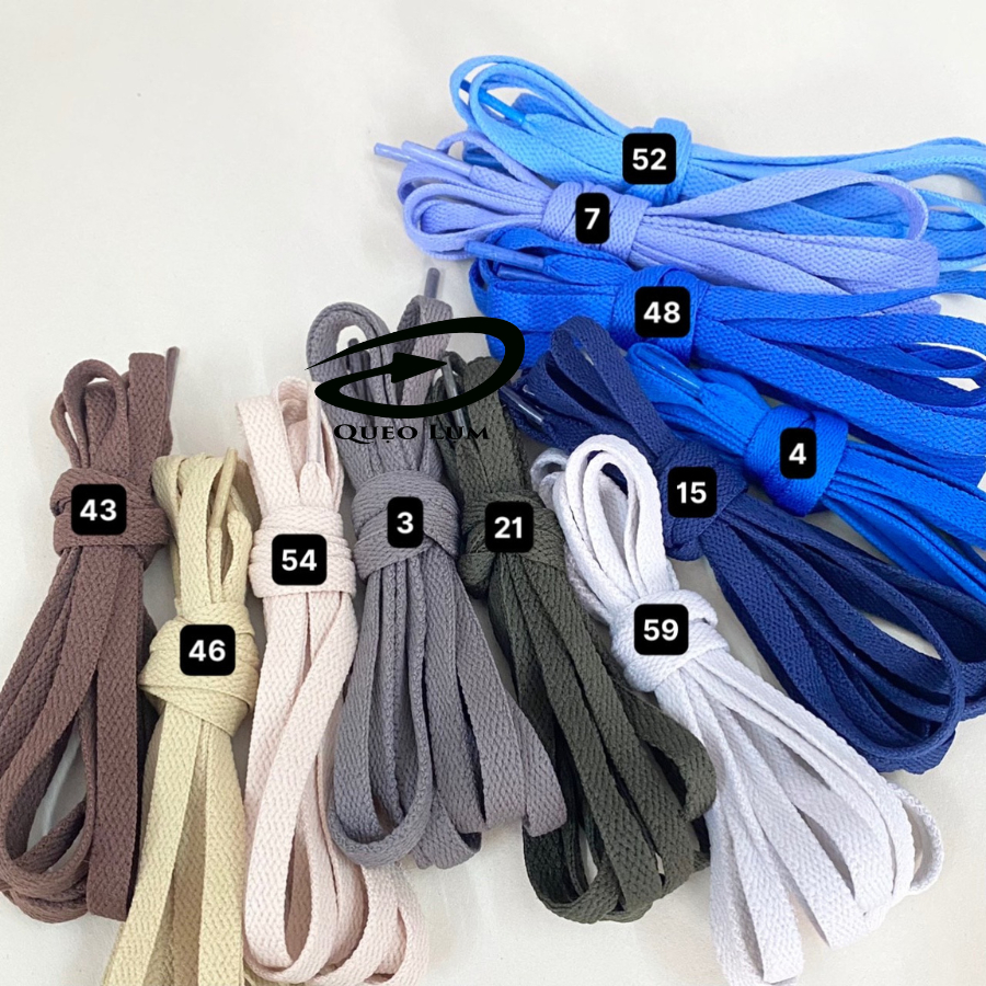 Dây Giày Bản Dẹp dài 120cm bằng sợi bông nhiều màu có thể buộc giày thể thao, boots... XOP1