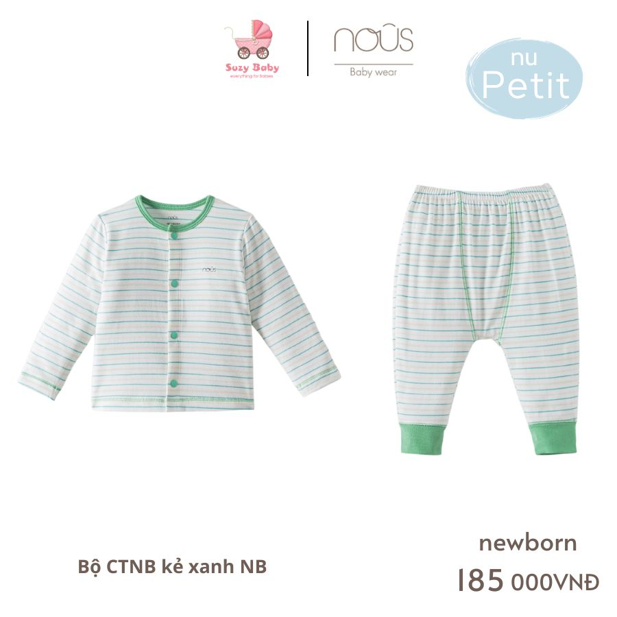 Bộ Nous cài thẳng dài newborn cho bé sơ sinh các mẫu