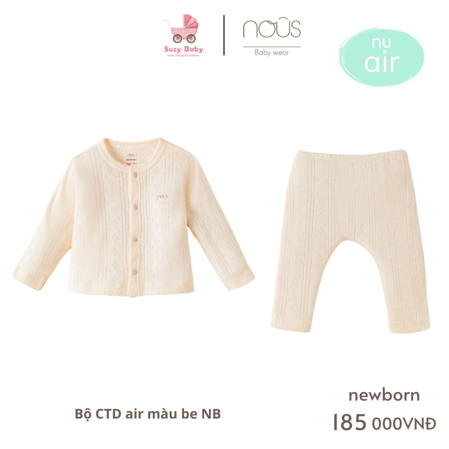 Bộ Nous cài thẳng dài newborn cho bé sơ sinh các mẫu